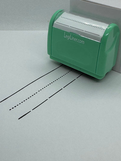 LegiLiner "Spaces" Self-Inking Teacher Stamp-1-inch Dashed Spaced Handwriting Lines Roller Stamp